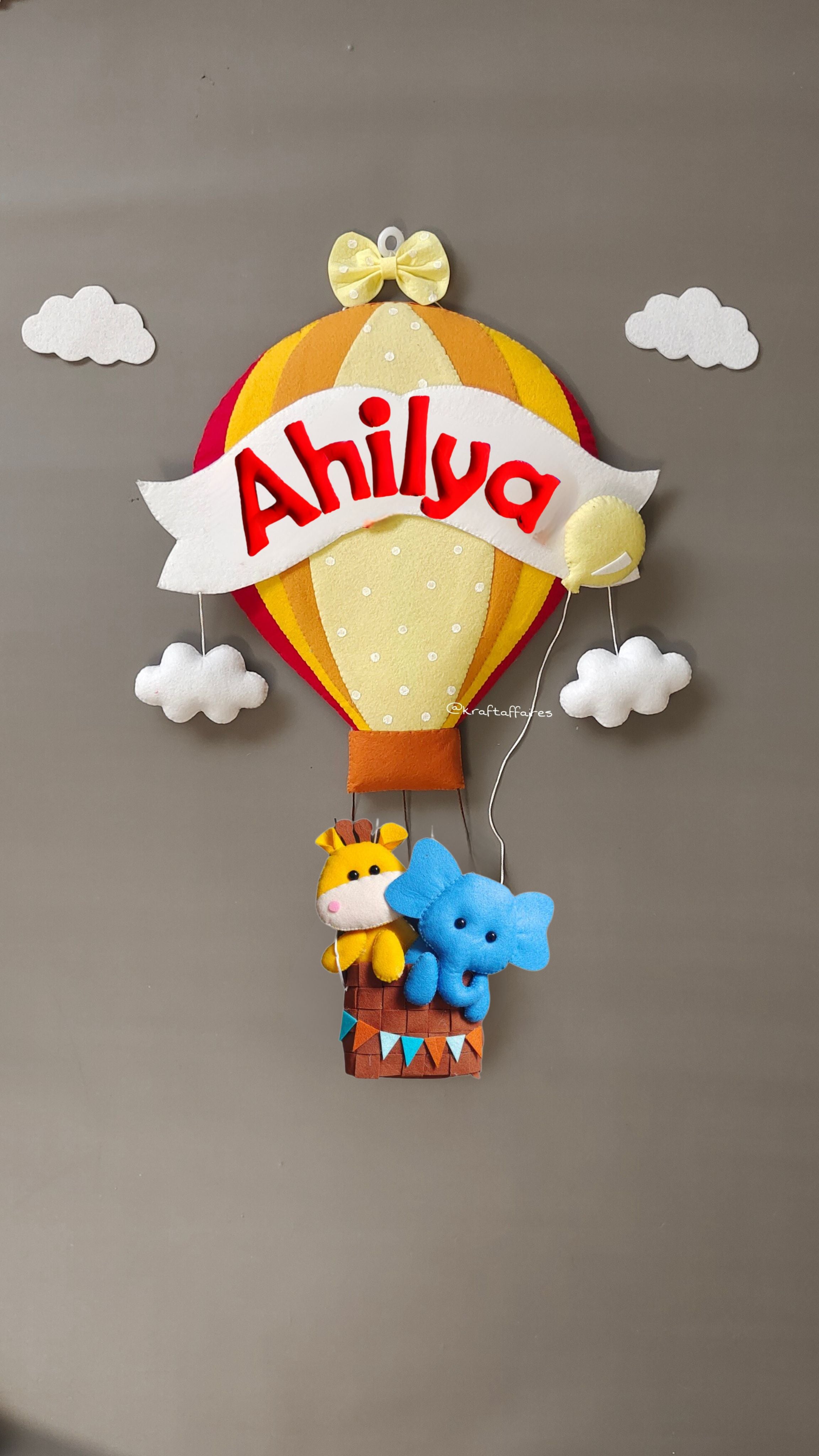 Personalised Big Hot Air Balloon Wall Decor for Boys Room