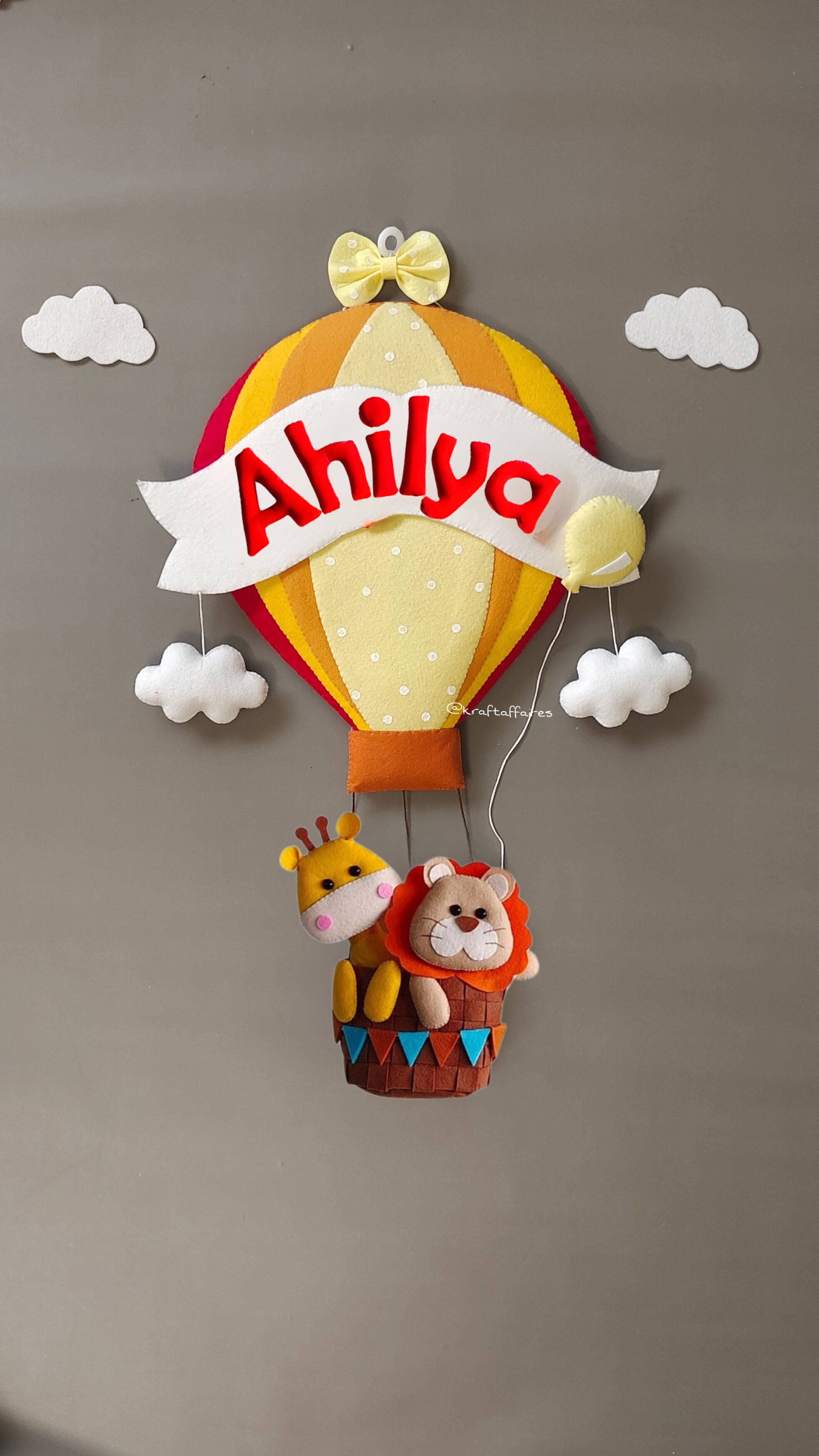 Personalised Big Hot Air Balloon Wall Decor for Boys Room