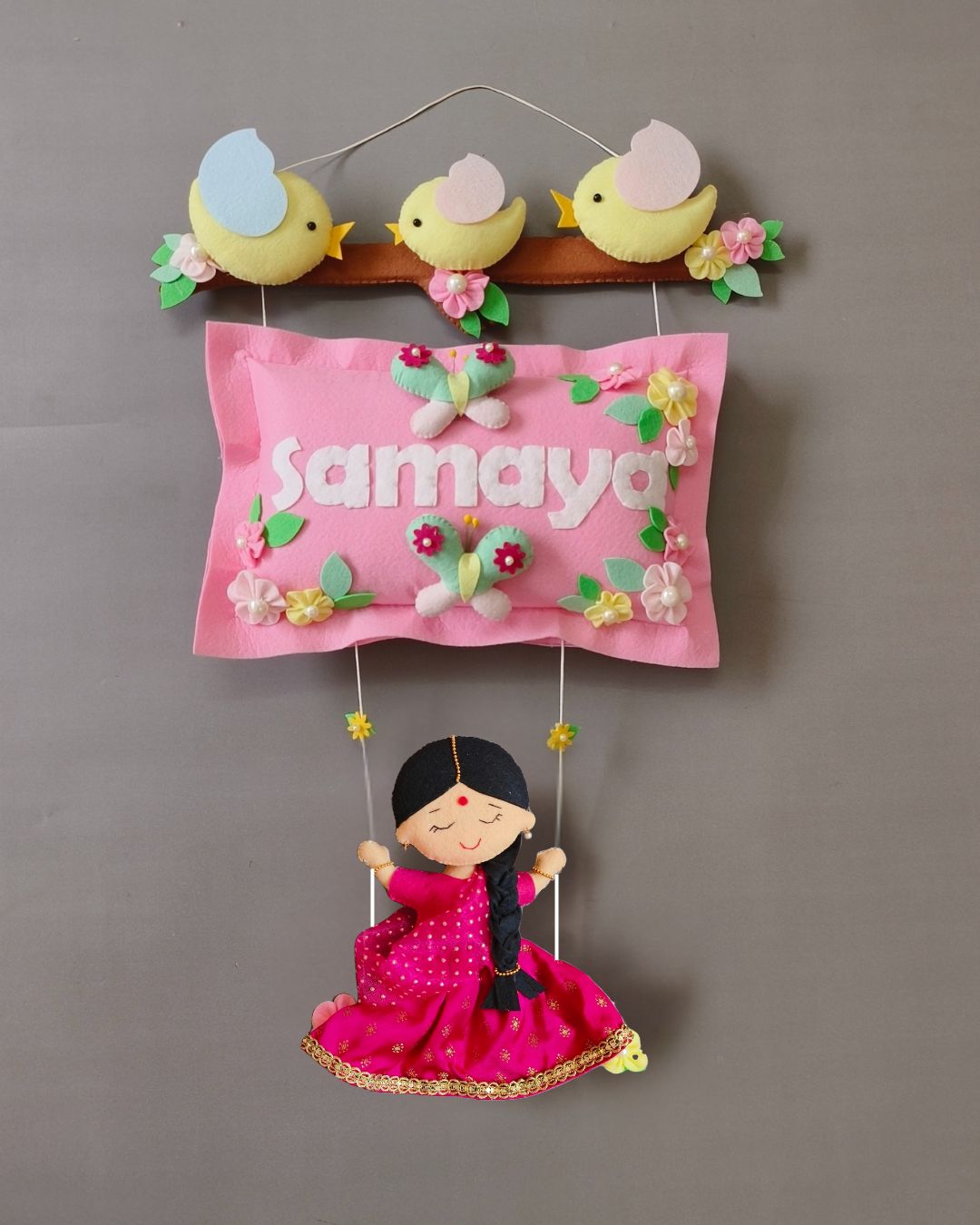 Bird Family with a girl on swing