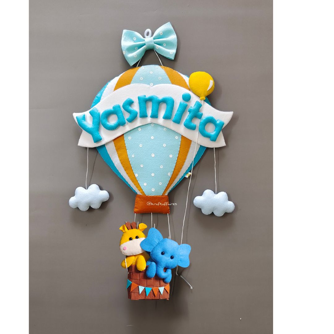 Personalised Big Hot Air Balloon Wall Decor for Boys Room