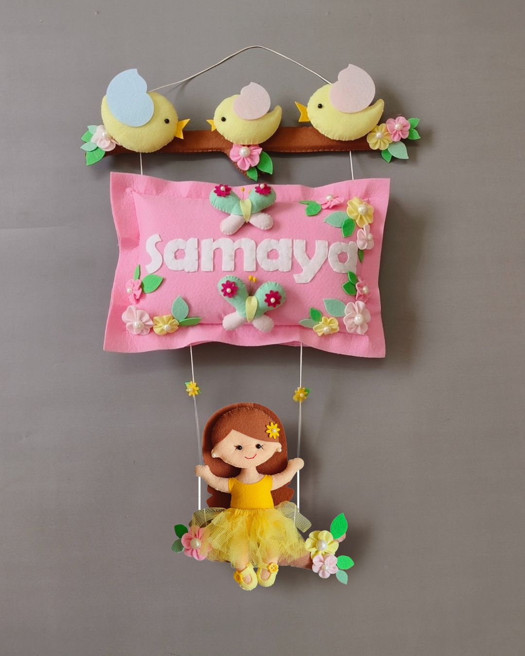 Bird Family with a girl on swing