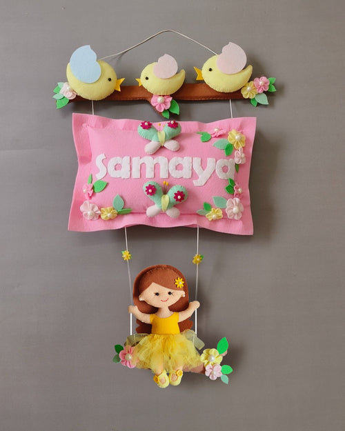 Bird Family with a girl on swing