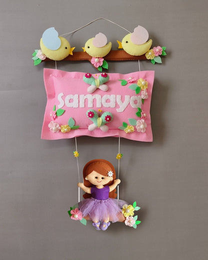 Bird Family with a girl on swing