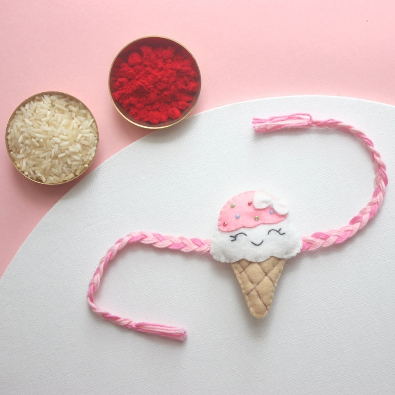 Ice-cream Felt Rakhi – Handmade Kids Rakhi