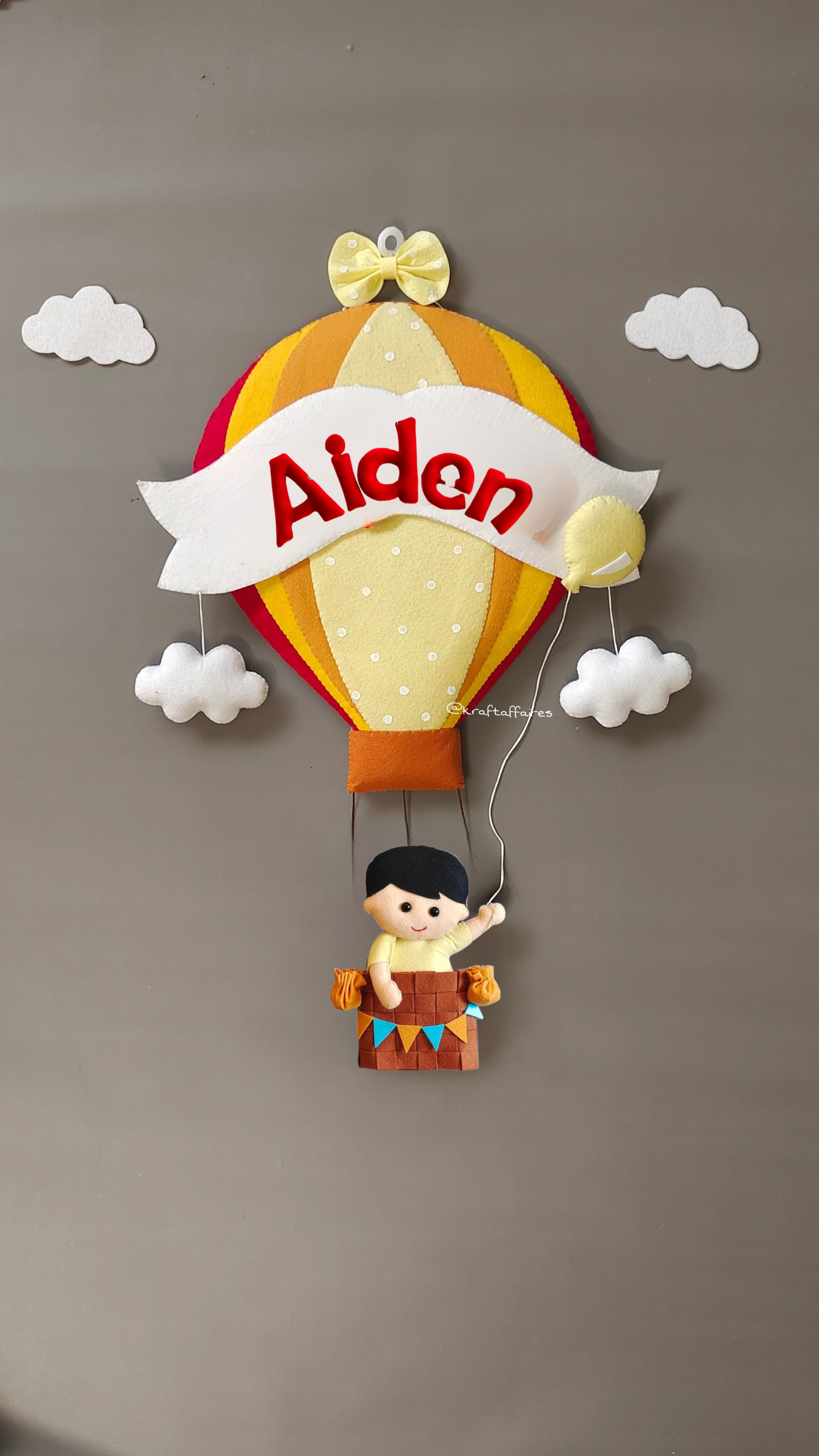 Personalised Big Hot Air Balloon Wall Decor for Boys Room