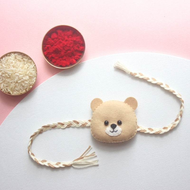 Teddy Felt Rakhi – Handmade Kids Rakhi