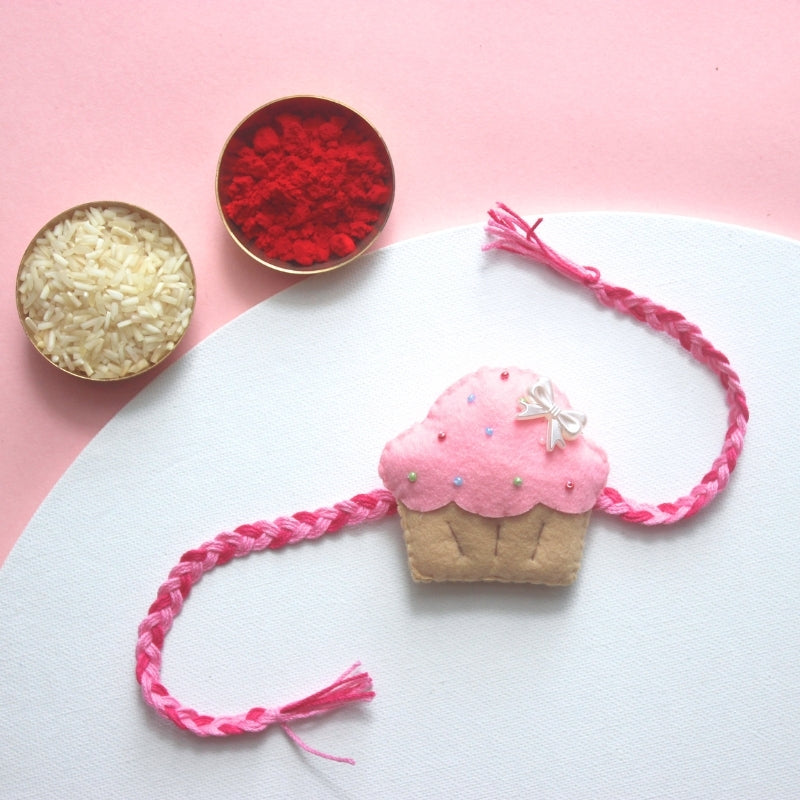 Cupcake Felt Rakhi – Handmade Kids Rakhi