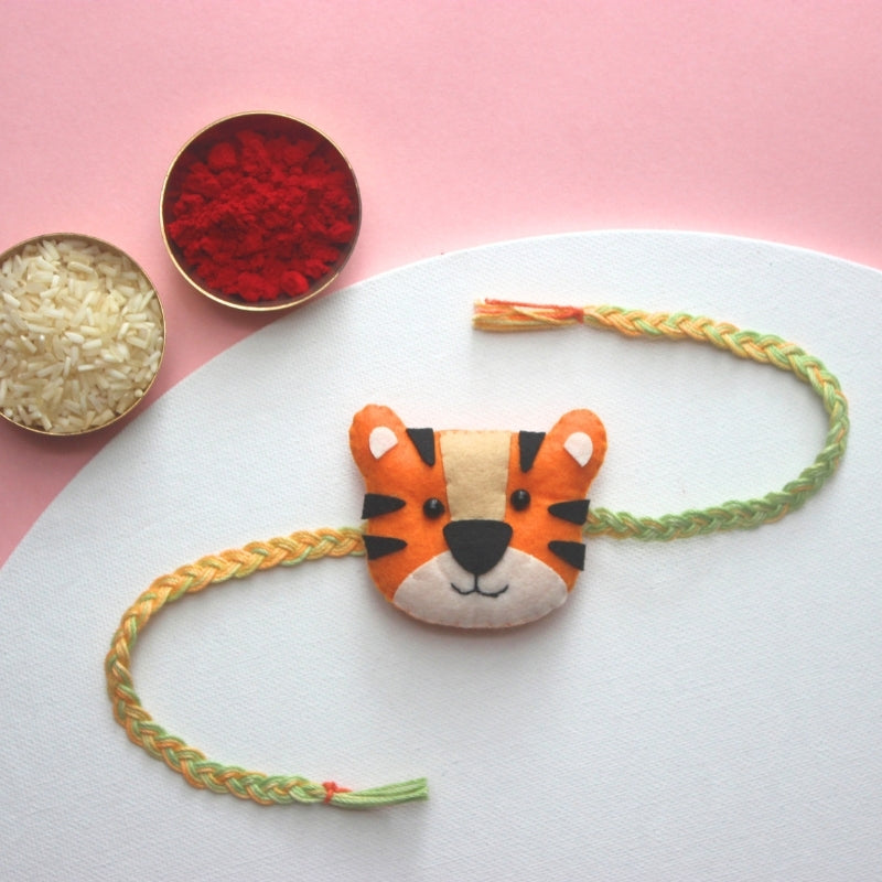 Tiger Felt Rakhi – Handmade Kids Rakhi