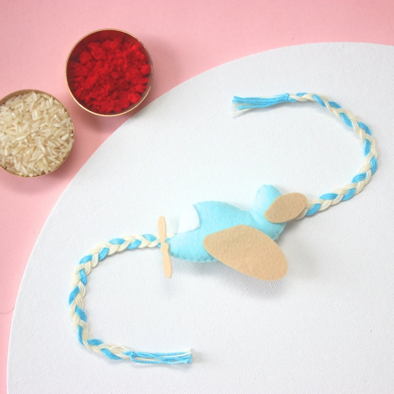 Plane Felt Rakhi – Handmade Kids Rakhi