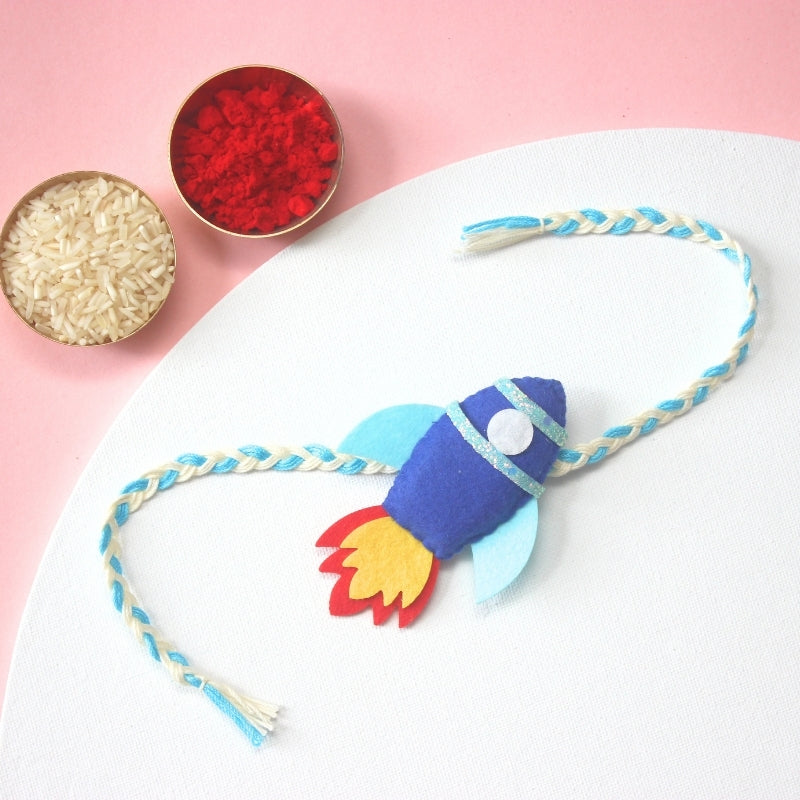 Rocket Felt Rakhi – Handmade Kids Rakhi