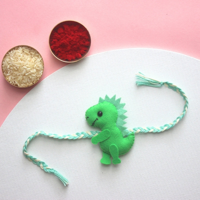 Dino Felt Rakhi – Handmade Kids Rakhi