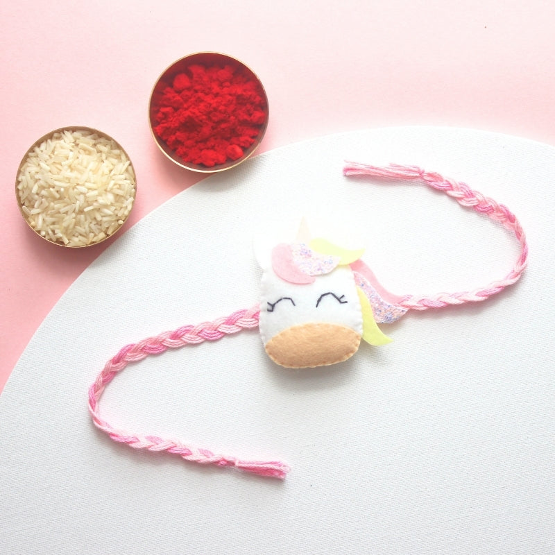 Unicorn Felt Rakhi – Handmade Kids Rakhi