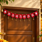 Traditional Felt Diwali Toran with Shubh Symbols