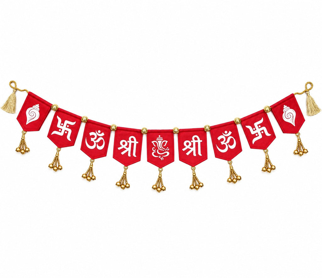 Traditional Felt Diwali Toran with Shubh Symbols