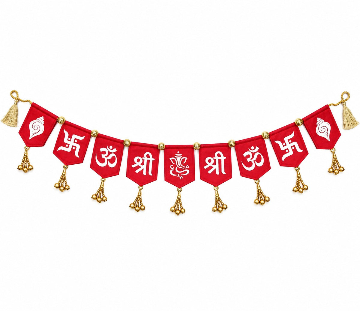 Traditional Felt Diwali Toran with Shubh Symbols