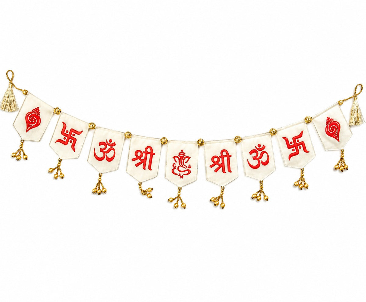 Traditional Felt Diwali Toran with Shubh Symbols