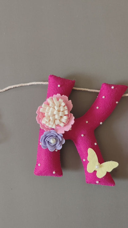Personalized Floral theme Bunting
