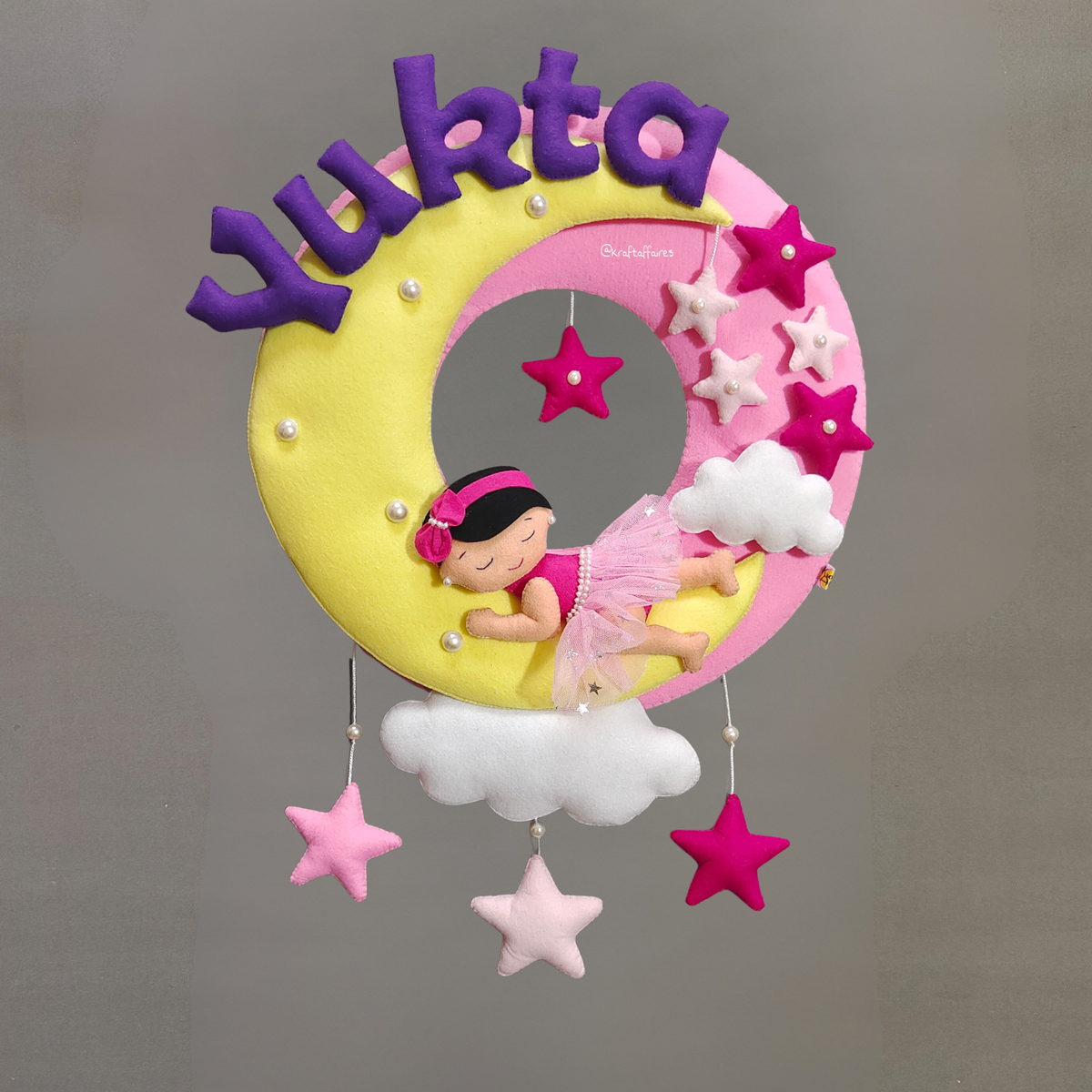 Personalized Sleeping Baby on moon wall decor
