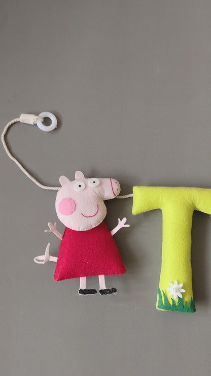 Personalized Peppa theme Bunting