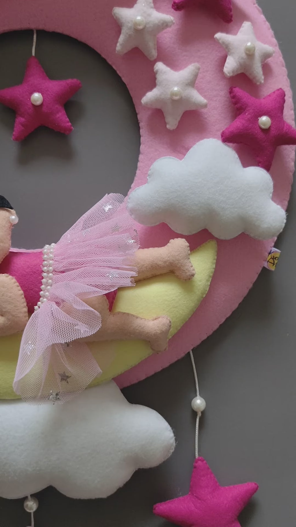 Personalized Sleeping Baby on moon wall decor