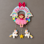 Personalised girl on the swing with unicorn name