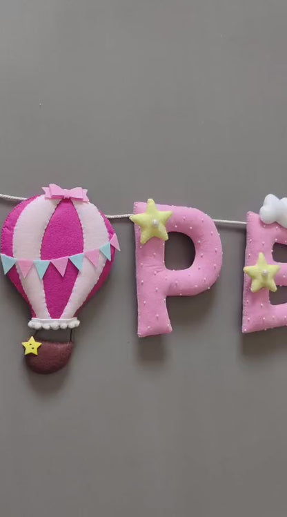 Personalized Hot air Balloon theme Bunting