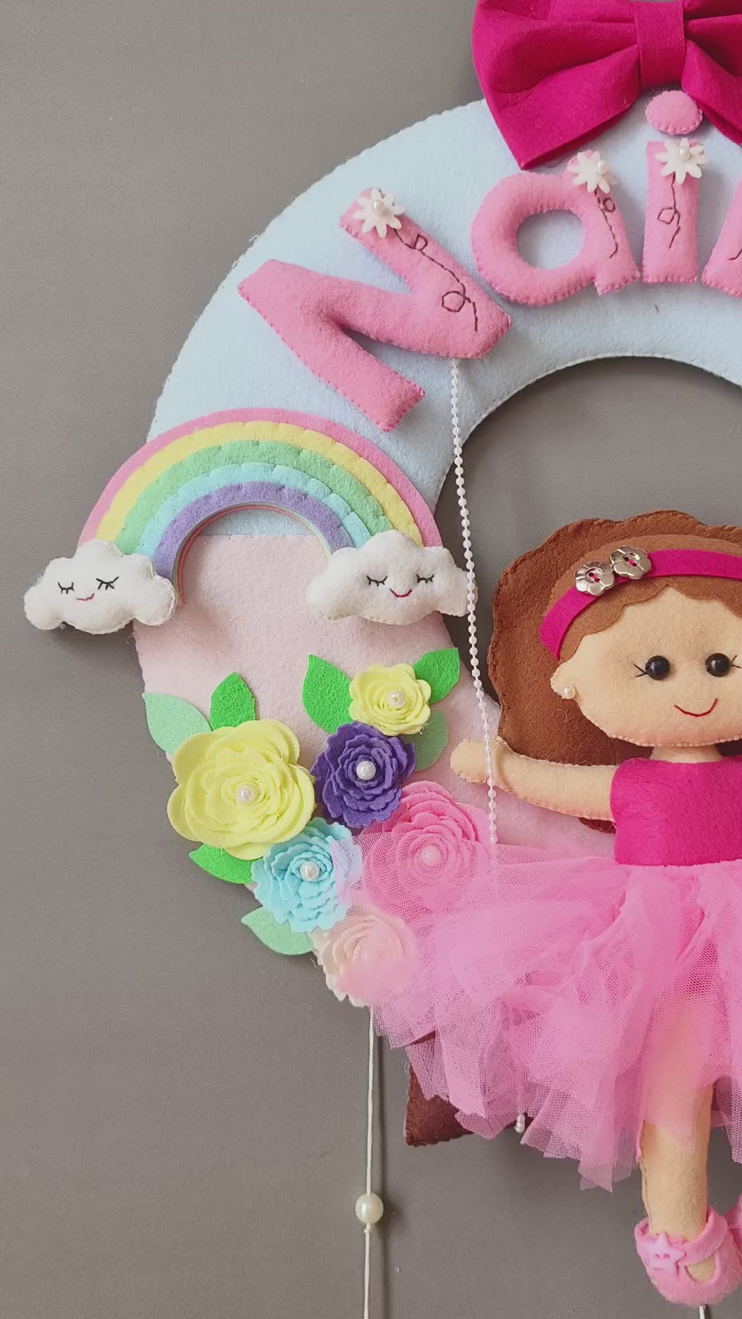 Personalised girl on the swing with unicorn name