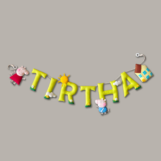 Personalized Peppa theme Bunting