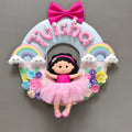 Personalised Girl on Swing with Rainbow Handmade Kids Room Decor