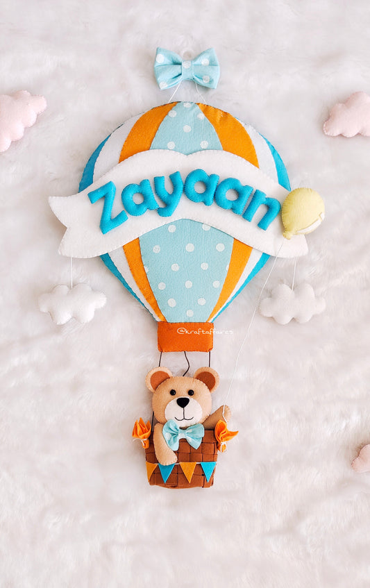 Teddy on Hot air Balloon (Filled Letters)