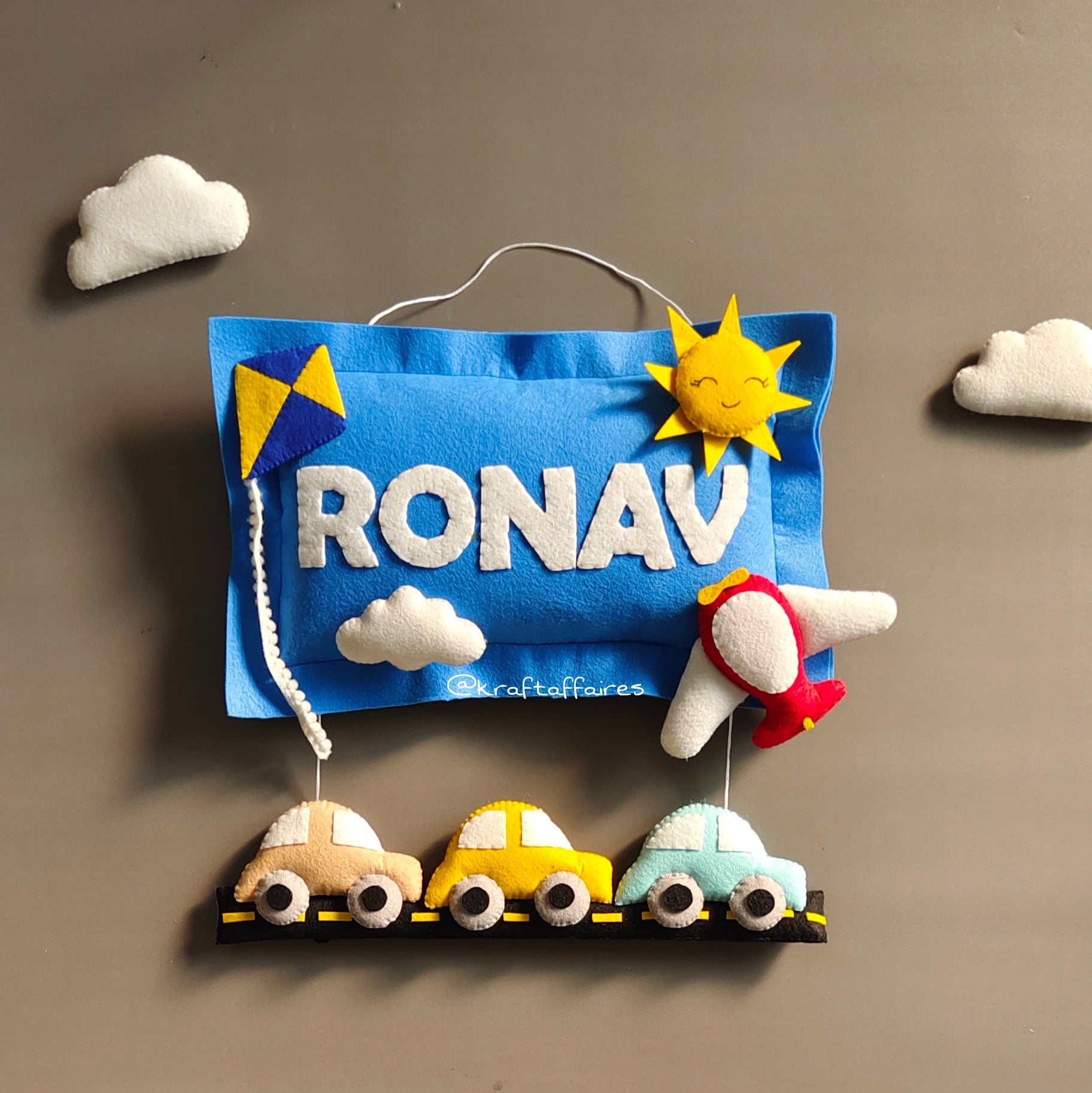Personalized Car Theme Kids Room Handmade Wall Art